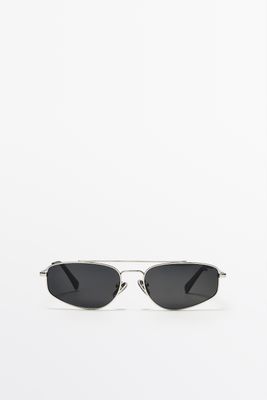 Massimo Dutti - Female - Solbriller I Metal - Sølv - 01