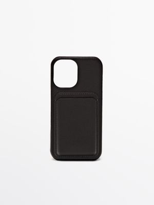 Massimo Dutti - Herre - Cover I Nappalæder Til Iphone 16 - Brun - 01