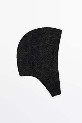 Massimo Dutti - Female - Beanie-Hue I Alpakauldblanding - Sort - 01
