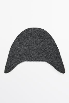 Massimo Dutti - Female - Strikket Beanie-Hue Med Alpakauld - Grå - 01