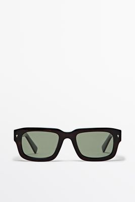 Massimo Dutti - Male - Rektangulære Solbriller - Brun - 01