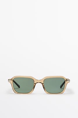 Massimo Dutti - Male - Firkantede Solbriller - Gul - 01