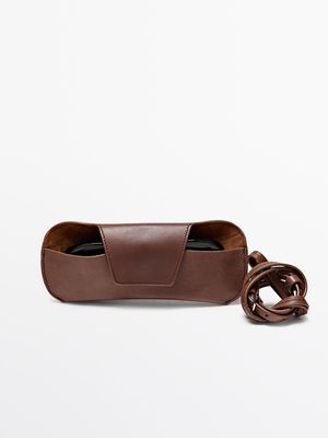Massimo Dutti - Dame - Etui Til Solbriller I Nappaskind - Brun - 01