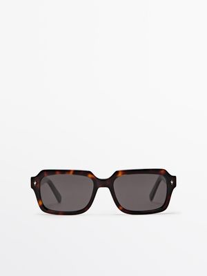 Massimo Dutti - Herre - Rektangulære Solbriller - Brun - 01