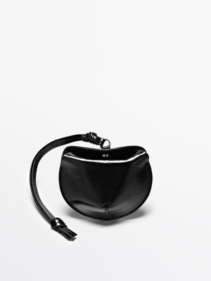 Massimo Dutti - Dame - Foldbart Etui Til Airpods I Nappaskind - Sort - 01