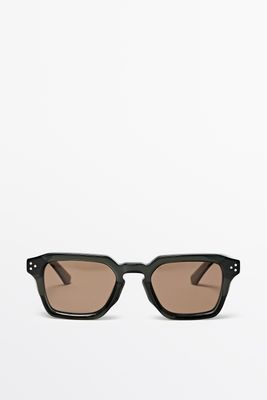 Massimo Dutti - Male - Rektangulære Solbriller - Grøn - 01