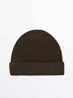 Massimo Dutti - Herre - Beanie-Hue I 100 % Kashmir - Brun - 01