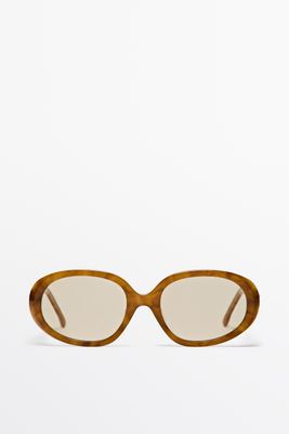 Massimo Dutti - Female - Ovale Solbriller - Karamelfarvet - 01