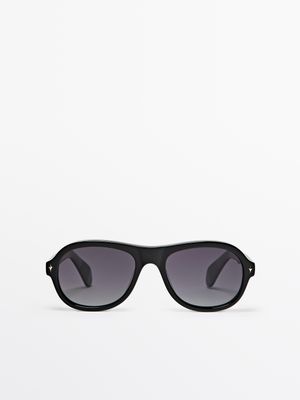 Massimo Dutti - Male - Pilotsolbriller - Sort - 01