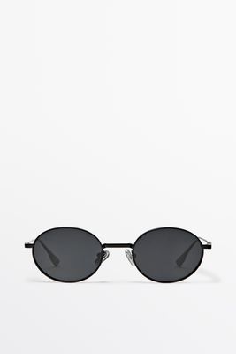 Massimo Dutti - Female - Solbriller I Metal - Sort - 01