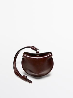 Massimo Dutti - Dame - Foldbart Etui Til Airpods I Nappaskind - Brun - 01