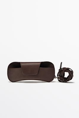 Massimo Dutti - Female - Etui Til Solbriller I Nappaskind - Brun - 01