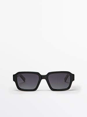 Massimo Dutti - Male - Rektangulære Solbriller - Sort - 01