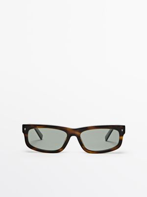 Massimo Dutti - Herre - Smalle Solbriller - Brun - 01
