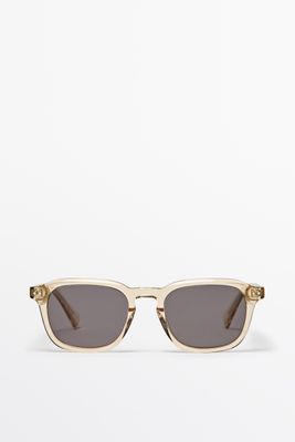 Massimo Dutti - Male - Firkantede Solbriller - Gul - 01