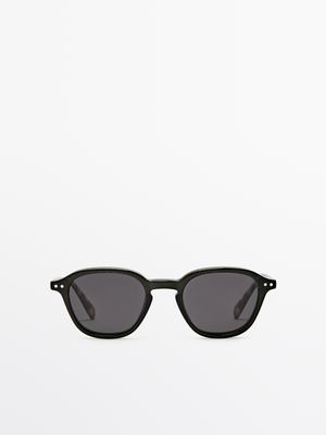 Massimo Dutti - Male - Runde Solbriller - Grøn - 01