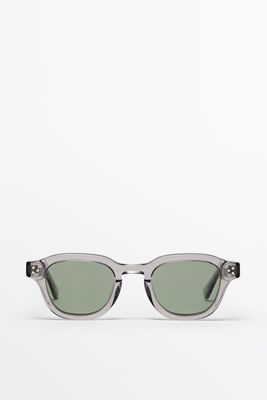 Massimo Dutti - Male - Geometriske Solbriller - Grå - 01