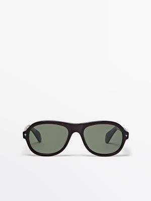 Massimo Dutti - Male - Pilotsolbriller - Brun - 01