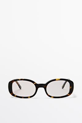 Massimo Dutti - Female - Ovale Solbriller Med Skildpaddeskjoldseffekt - Brun - 01
