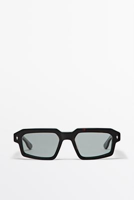 Massimo Dutti - Male - Rektangulære Solbriller - Brun - 01