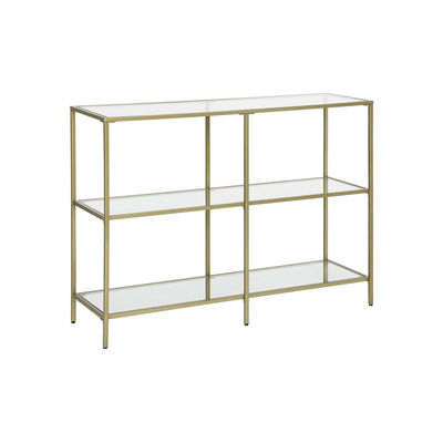 Konsolbord, 100x30x73 cm, Guld, Glas