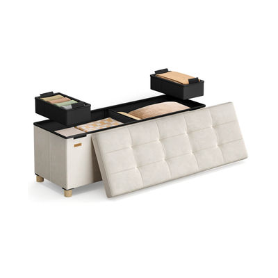 Oppbevaringsbenk, 38x110x40 cm, Beige
