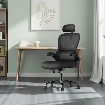 Kontorsstol, 64x71,5x116-135 cm, Svart