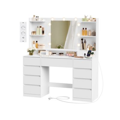 Sminkbord 40x107x144 cm Vit