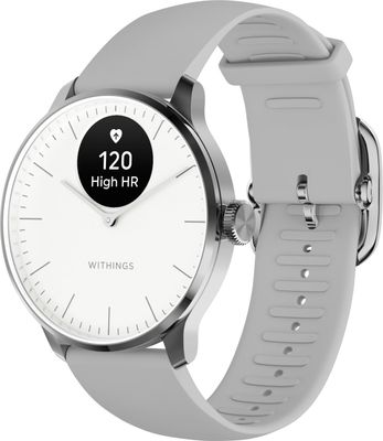 Withings Scanwatch Light -smartur, 37 mm, hvid / grå.
