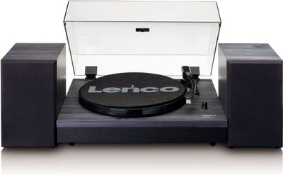 Lenco LS-300 vinylafspiller og højttalere, sort