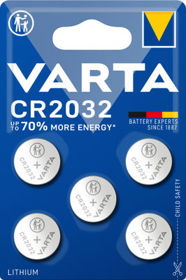 Varta CR2032 -batteri, 3 V, 5 st, lithium