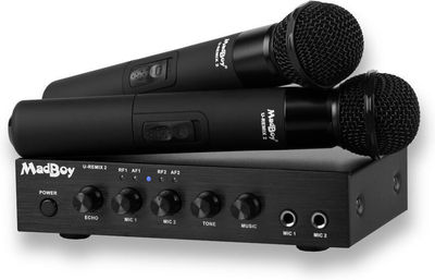 MadBoy U-Remix 2 Bluetooth -trådlös karaoke mikrofonpar med mixer