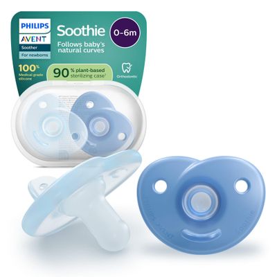 Philips Avent Soothie lugnande napp, 0–6 mån, blå, 2 st