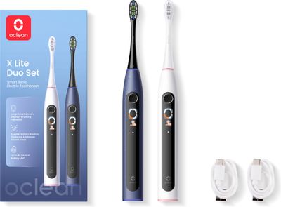 Oclean X Lite Smart Sonic Duo Set - eltandbørste, grå og blå