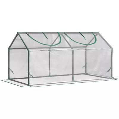 Minidrivhus i PVC med lynl'ud vindue, 120x60x60 cm, transparent