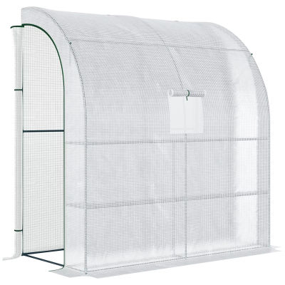 Folie drivhus Tomat drivhus med mesh vindue & rulledøre, UV-beskyttelse, Hvid, 200x100x215cm