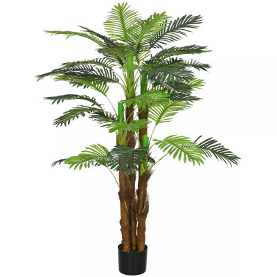 HOMCOM Kunstig Palme, 160cm, 36 blade, Grøn Plastik, Indendørs/Udendørs