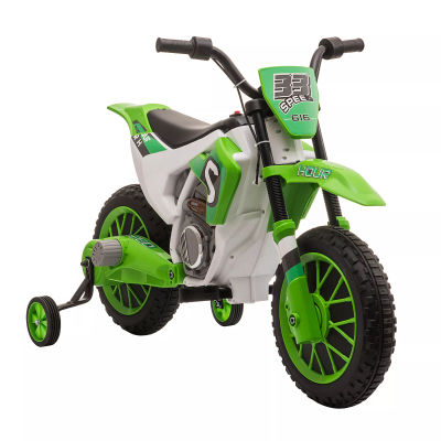 Elektrisk Børnemotorcykel 12V Grøn - PP, Metal m. Støttehjul (3+ år)