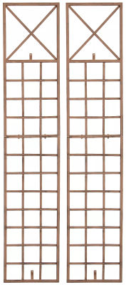 Sæt med 2 antikke brune metal Trigo espalier til klatreplanter, 198 cm høj