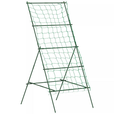 A-formet espalier af stål til klatreplanter, grøn, 101x133x227 cm