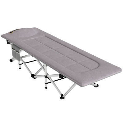 Fällbar Campingbädd med Förvaringsväska - Grå Oxford-Polyester & Stål, max 200 kg