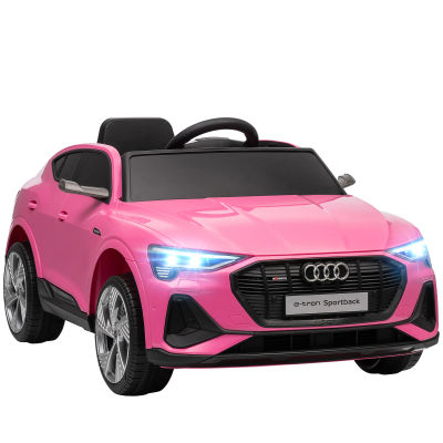 Elbil för barn 12V Rosa - Audi E-tron look med fjärrkontroll, säkerhetsbälte, musik & LED-lampor