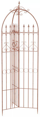Flowton espalier i antik stil af metal til haven - brun, robust og holdbar til klatreplanter, nem montering