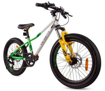 sun baby VERDANT BIKE Børnecykel 20 tommer - 6 gear Shimano - let aluminium, ringeklokke, sidestøtteben - Hvid Grøn