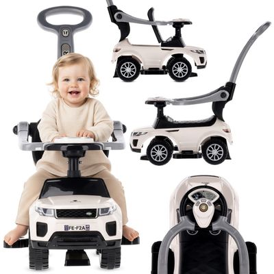 Sun Baby gåbil Sport Car med håndtag og bøjle, hvid, 24 m+, max belastning 27 kg