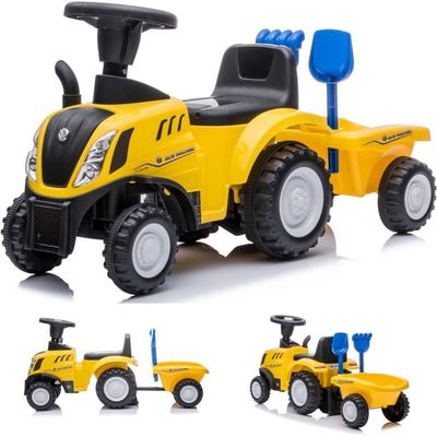 Sun Baby gåbil traktor med trailer New Holland, gul, 12m+, lyd og lys, 25 kg
