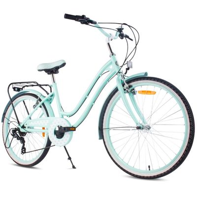 sun baby HEART BIKE Børnecykel 24 tommer - 7 gear Shimano - bagagebærer, metalskærme, V-bremse, kædeskærm - Mint