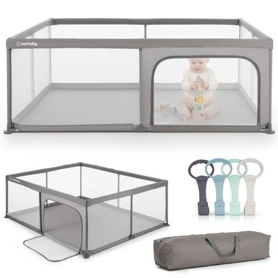 Sun Baby legehave til baby 150x200x68 cm + 4 greb til at rejse sig, metalramme, net, taske