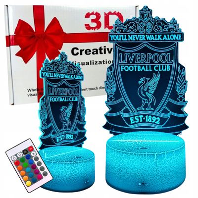 Liverpool FC Anfield 16 LED 3D børnebordsnatlampe + fjernbetjening