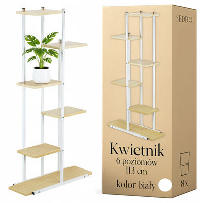 Blomsterstativ, blomsterstativ, metalhylde, moderne hvid